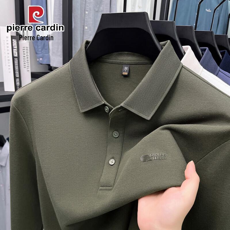 

Pierre Cardin Men s 2026 Spring Mercerized Cotton Long-Sleeve Polo Shirt L