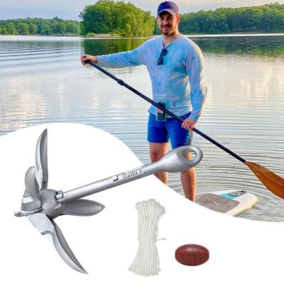0,7/1,5 kg Klappanker mit 20 m Marineleine und Boje Bootsanker Marineanker für Kajakfischerei Kanus Jetski SUP-Board