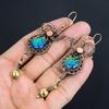 Australian Triplet Opal Earrings, 999 Copper Wire Wrapped Earrings, Handmade Gemstone Jewelry Earrings For Memorial Day