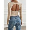 Herbst Damen Bluse Y2K Temperament Schlank Plissee Langarm Top