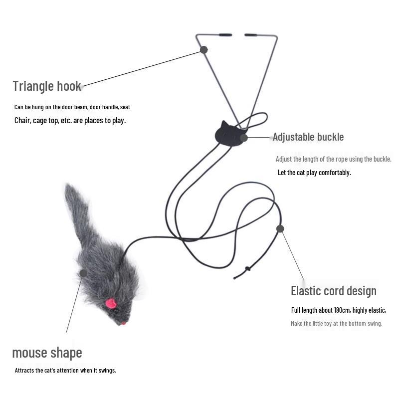 Attrape-chat automatique à clipser sur la porte: Jouet Souris Auto-Divertissant, Résistant aux Morsures & Outil de Décompression