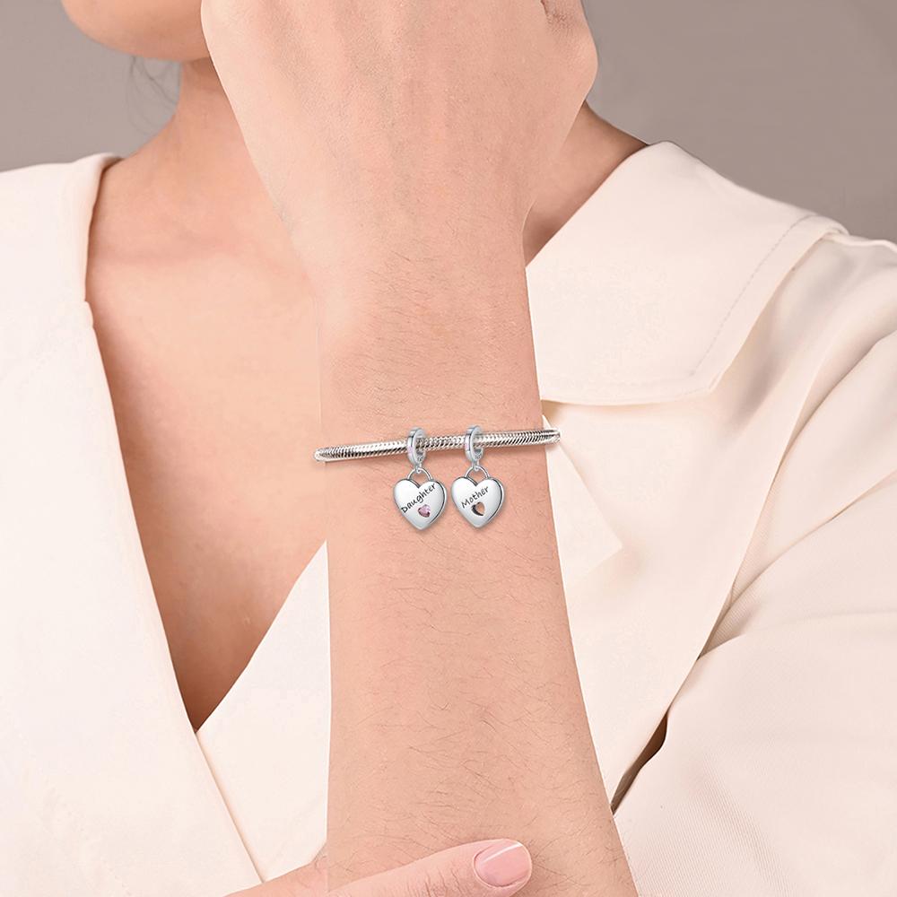 Ahthen Copper Beads Mother And Daughter Charm Ideal For Snake Chain Bracelets Necklaces For Women Jewelry Designing