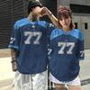 Mens Oversized Hip Hop Streetwear T-Shirt Loose Fit Short Sleeve Cotton Graphic Tee