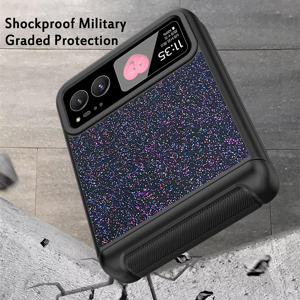 Pentru Motorola Razr 40 5G Kickstand Protectie cu balamale pentru carcasa telefonului cu folie pentru ecranul spate