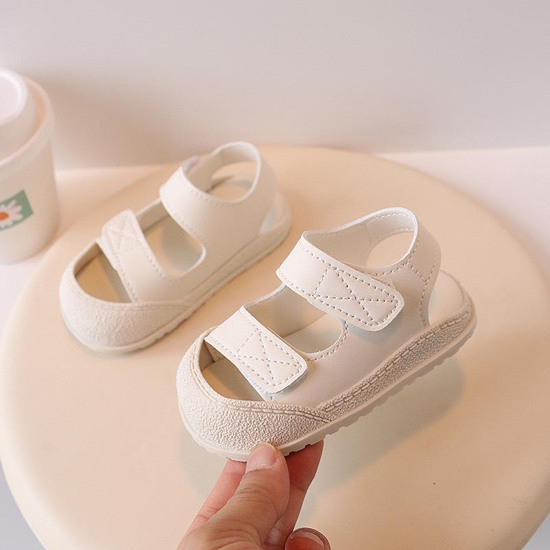 

Summer Baby Soft Sole Walking Sandals, Closed-Toe Anti-Collision Beach Shoes for Infant Boys Girls 22 грязно-белый