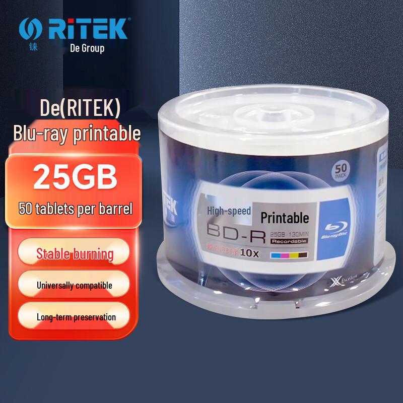 RITEK Blu-ray BD-R 25G Recordable Discs