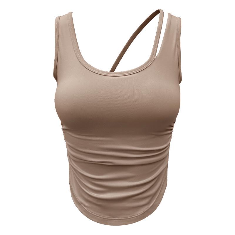 

Женский летний цельный топ-жилет для йоги с U-образным вырезом и сборками – Красивая спина, фитнес-спортивная одежда Extra Large