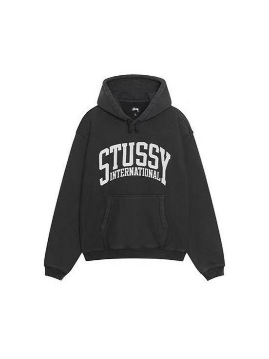 Unisex Washed Black Hooded/Round Neck Sweatshirt - Autumn/Winter Collection, Loose Fit with Plus Velvet, Trendy American Style.