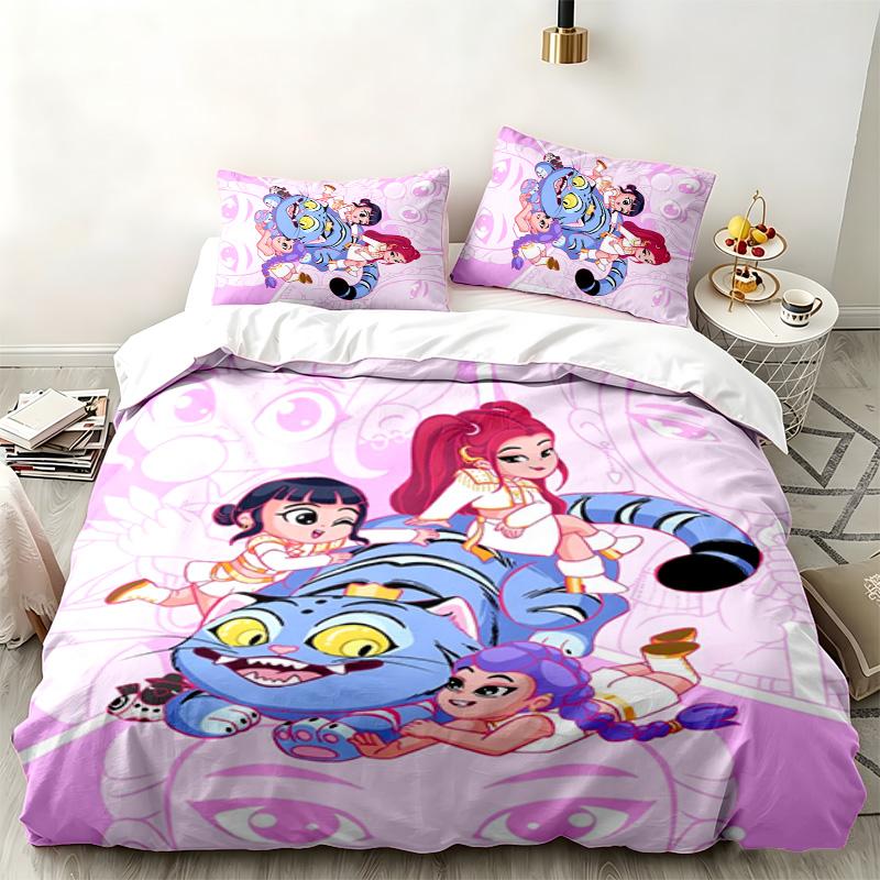 Kpop Demon Hunters 3pc Set Perfect for Bedroom Use Comfortable Bedding Set Includes a Duvet Cover and Two Pillowcases Ideal Birthday or Christmas Gift