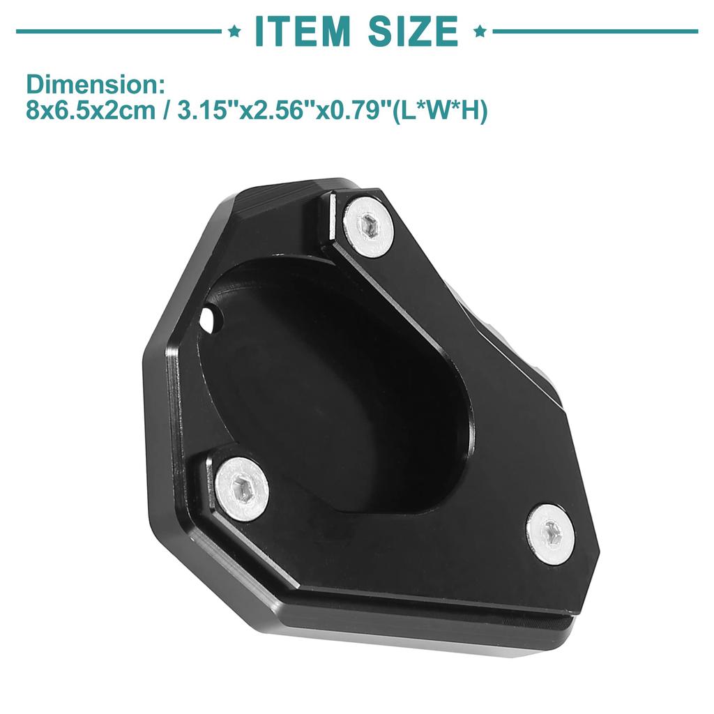 ACROPIX Motorcycle Kickstand Side Stand Extension Pad CNC Aluminum Alloy Compatible with Kawasaki Ninja 400 Z400 Black 1pcs
