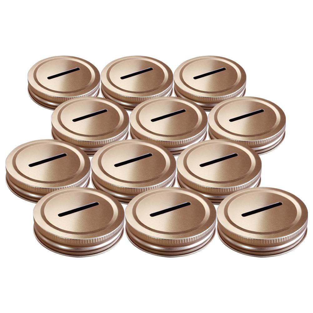 

12 шт. жестяных банок для монет, крышка для копилки, удобные крышки для консервирования, герметичная банка Mason 730X730X150CM, чашка розового золота для дома