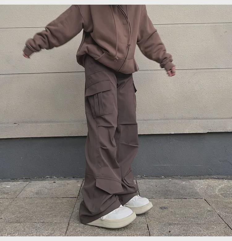 Unisex Svarta Lösrakna Casual Overaller med Flera Fickor