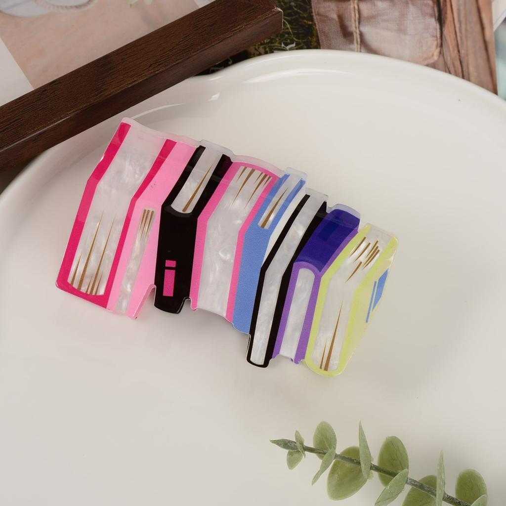 1 Piece of Niche Acrylic Bookshelf Book Candy Colored Hair Clip, Fresh Story Book Hair Clip, Large Y2k Dopamine Disc Hair Clip,