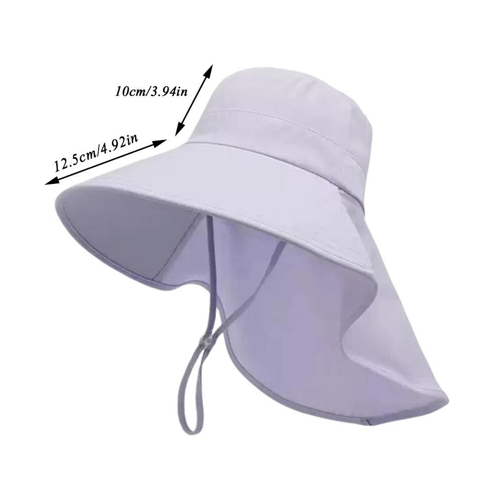 Sun Hat For Women With Neck Flap UPF 50+ UV Protective Hiking Beach Shawl Sunscreen Cap Wide Brim Ponytail Travel Fisherman Hat