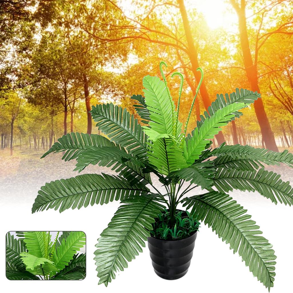 Buy 40cm Artificial Silk Foliage Plant Green Large Boston Fern Decor for Office Home Garden