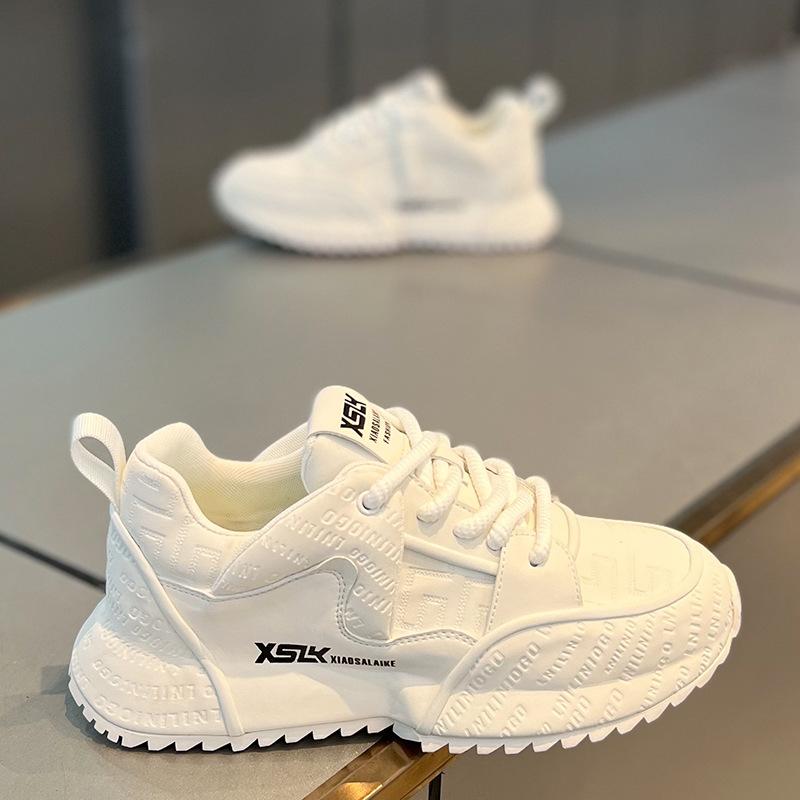 

Winter year comfortable soft sole wear-resistant retro casual dad shoes xs 38 leather shoe size белый