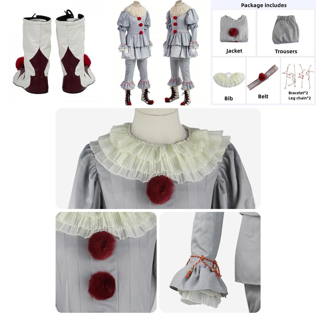 Stephen King's It Scary Clown Joker Pennywise Costume Breathable And Comfortable