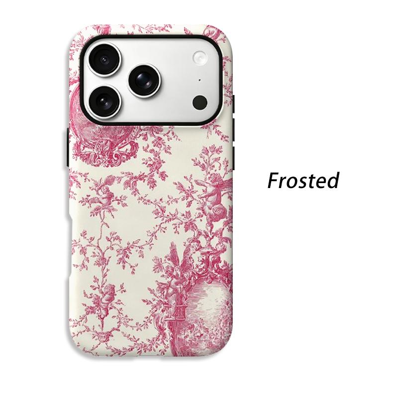 Classic Vintage French Toile Ditsy Botanical Print Pattern Art Design Film Aesthetic Protective Shockproof Bumper Case Cover For iPhone 14 15 16 Pro
