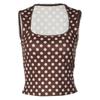 Streetwear Dot Print Sleeveless U Neck Crop Top For Women