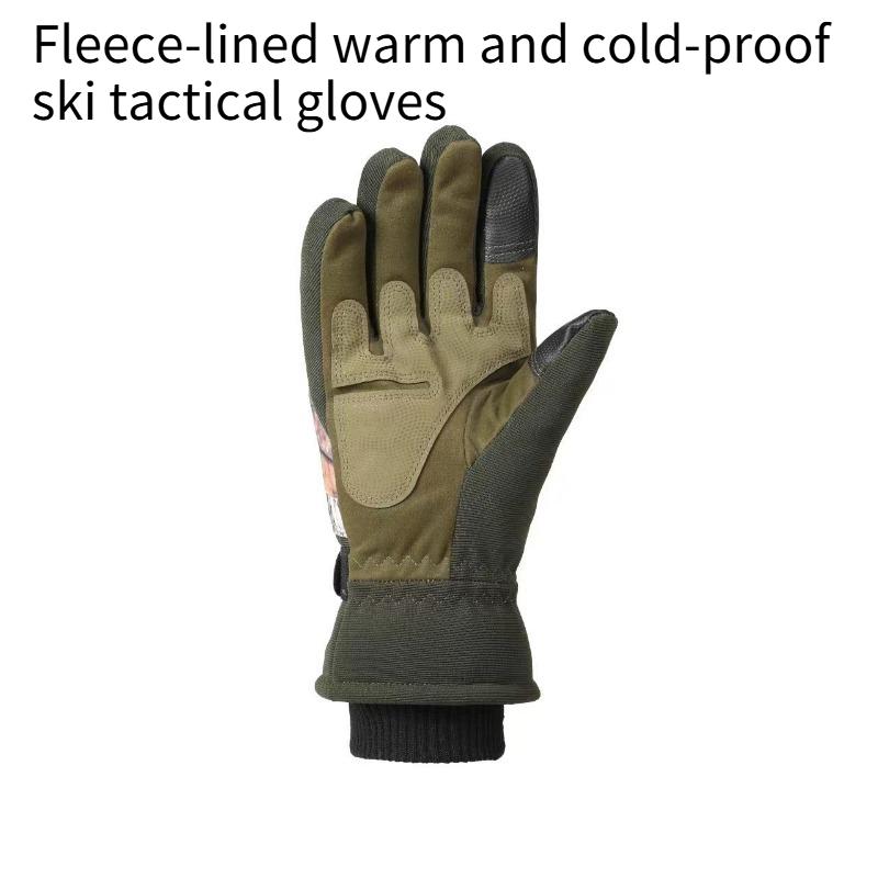 1PAIR velvet warm cold ski tactical gloves winter outdoor training mountaineering non-slip wear-resistant motorcycle men