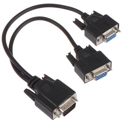 15Pin VGA Stecker auf 2 VGA SVGA Buchse Adapter Splitter Video Monitor Kabel