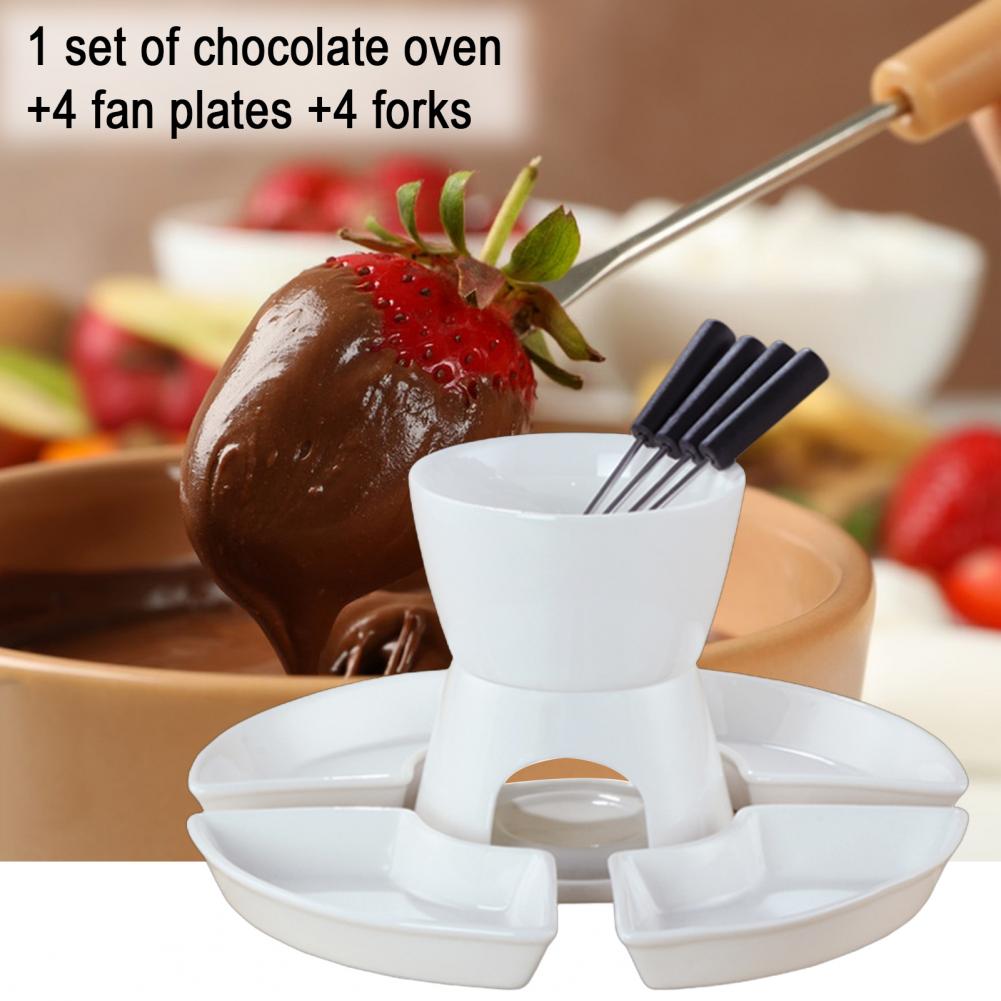 Melt Hot Pot Bowl for Cheese Elegant Fondue Set Elegant Ceramic Fondue Butter Warmer Set for Chocolate Cheese Caramel for Even