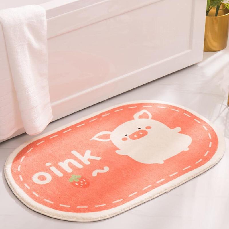 Bathroom Mat Soft Plush Small Carpet Non-Slip Microfiber Doormat