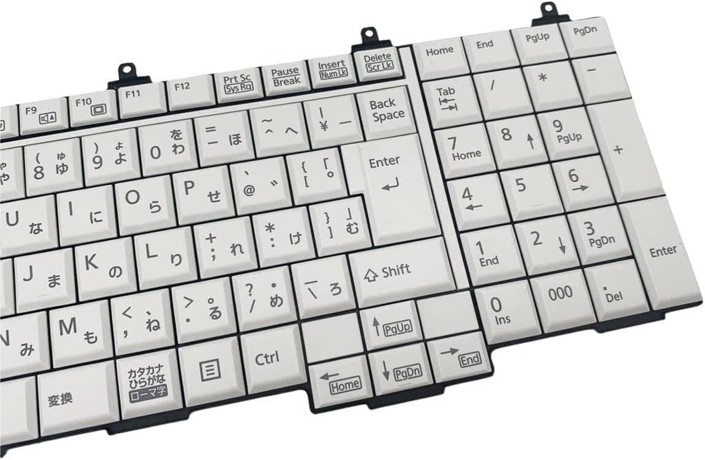 Replacement Japanese Keyboard with Numeric Keypad, White, for Fujitsu LIFEBOOK A576, A572E, A572F, A574HX, A574KX, A574MX, A574H, A573G, etc.