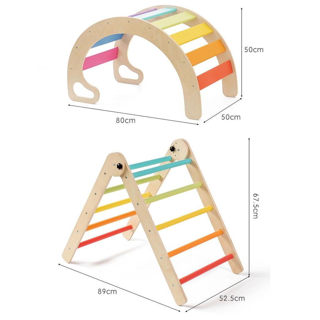 BABIBO Children's Wooden Climbing Rack Baby's Sentimental Training Climbing Rack Baby's Indoor Climbing Rack Slide Combination Toy