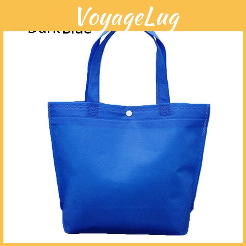 Elegant Foldable Button Shopping Bag Reusable Tote Pouch For Women Travel Needs