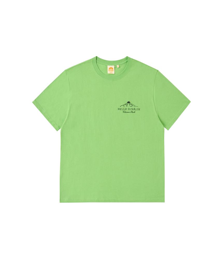 HELLO SUNRISE Hs Volcano Park Tee_Light Green