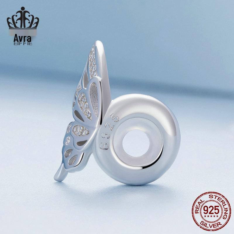 Butterfly Silicone Spacer Beads S925 Sterling Silver DIY Jewelry BSC823