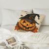 Halloween Linen Cushion Cover Trick or Treat Theme Pillowcase Pumpkin-Wizard Pillow Cover Halloween Party Decoration 2025