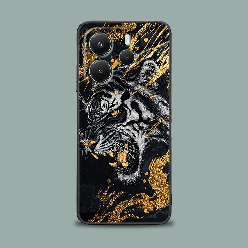 Phone Case for Xiaomi Redmi 15C 14C 12C 13C 4G 15 Redmi Note 15 14 13 12 11 10 Pro Plus 5G 12S Silicone Soft Cover Tiger Animals