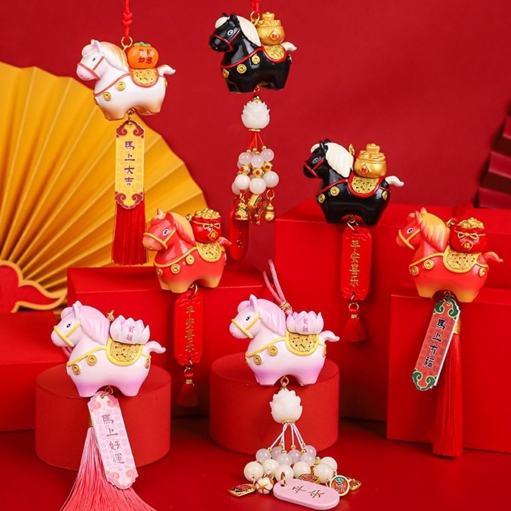 Tang Horse Spring Festival Car Hanging Pendant Zodiac Pony Figurine Car Ornament Festive Decor