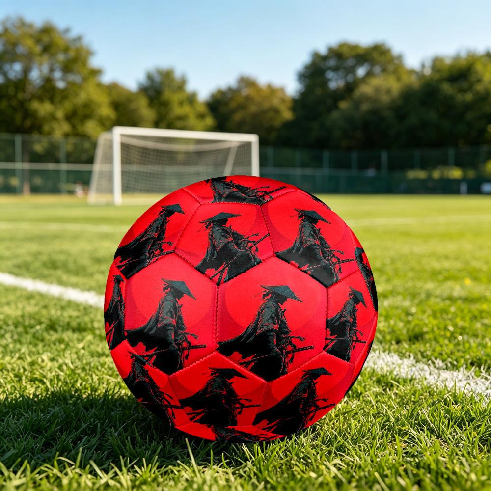 1pc Samurai Sunset Theme Soccer Ball Football, Size 5, Lightweight PVC, Outdoor Training Soccer Ball,Gift C6538
