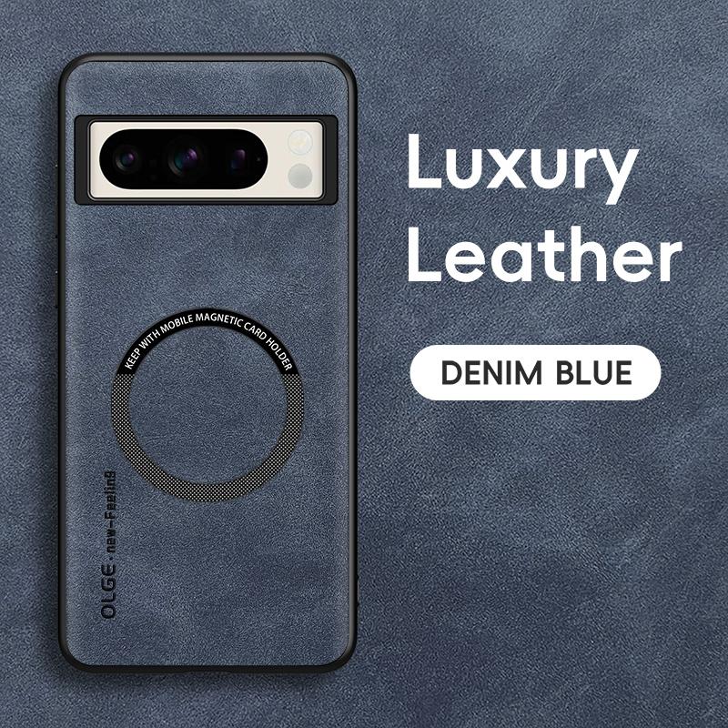 Leather Magnetic Phone Case For Google Pixel 8 Pro Case For Google Pixel 9 Pro XL 7A 8A 7 Pro Wireless Charging Matte Back Cover