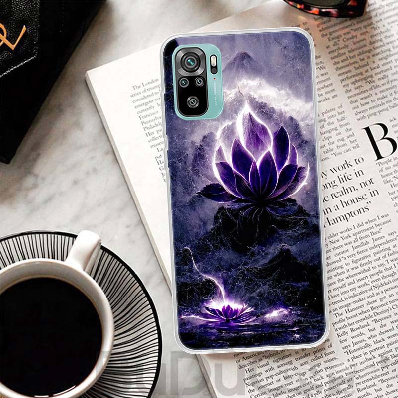 Buddhist Fire Lotus Cover For Xiaomi Redmi Note 10 9S 9 8T 8 Pro 7 5 Mi 9T 10T 11T 12T 11 12 Lite 12X A3 A2 A1 Print Coque