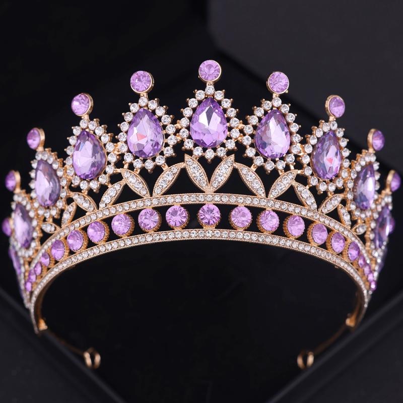 Baroque Crystal Crown Tiara Headband For Women Rhinestone Prom Diadem Crown Bridal Wedding Hair Accessories Jewelry Crown Tiara
