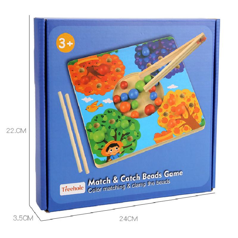 

Wooden Color Matching Bead Game Children Hand Eye Coordination Toy Educational