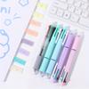 1pcs 4 Colors Ball Pen Multicolor Ballpoint Pens 5 in 1 Clip-on Multicolor Retractable Pen with Pencil&Eraser Soft