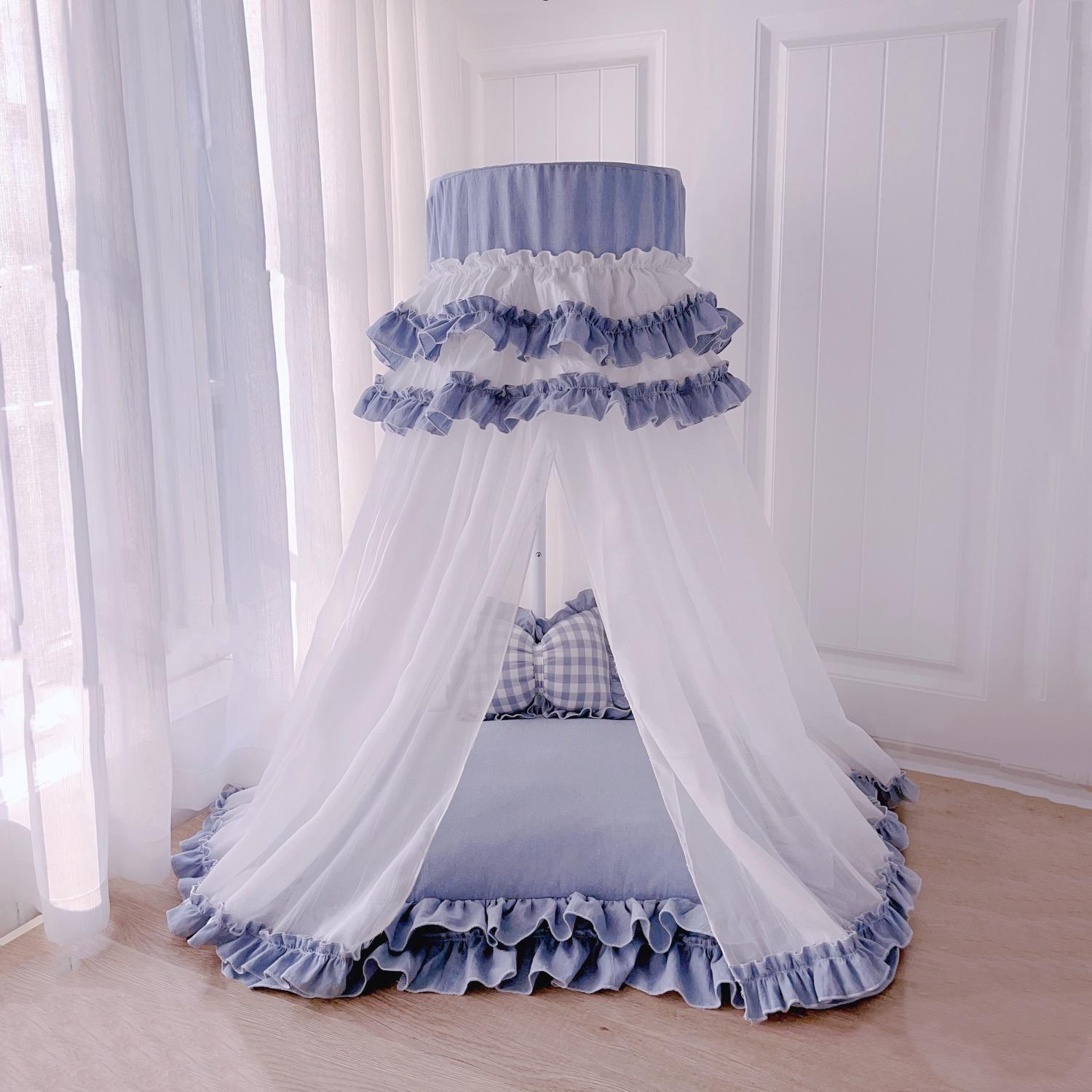 

Cute Soft Mesh Pet Tent Washable Dog Mosquito Net Princess Style Teddy House for Small Breeds All-Season Cozy Shelter for Puppie 40X50CM