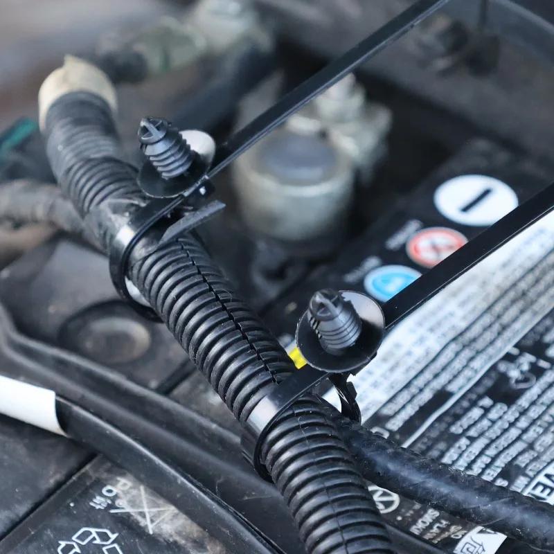 Nylon Car Cable Ties Threaded Head Automotive Wire Management Straps Self Locking Fasteners Universal Vehicle Organizer Quality