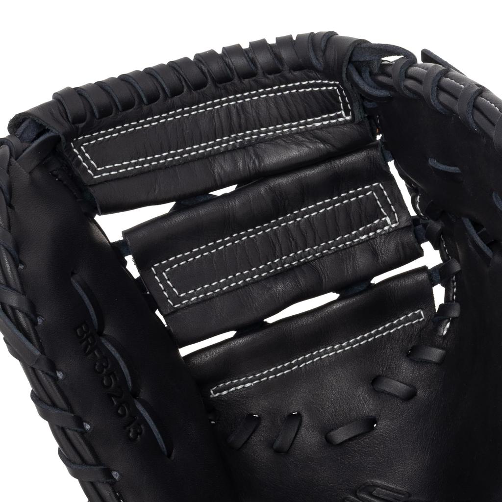 ZETT Soft Steer First BRF352613 Baseman's Mitt, Right-Handed Throw, Black,