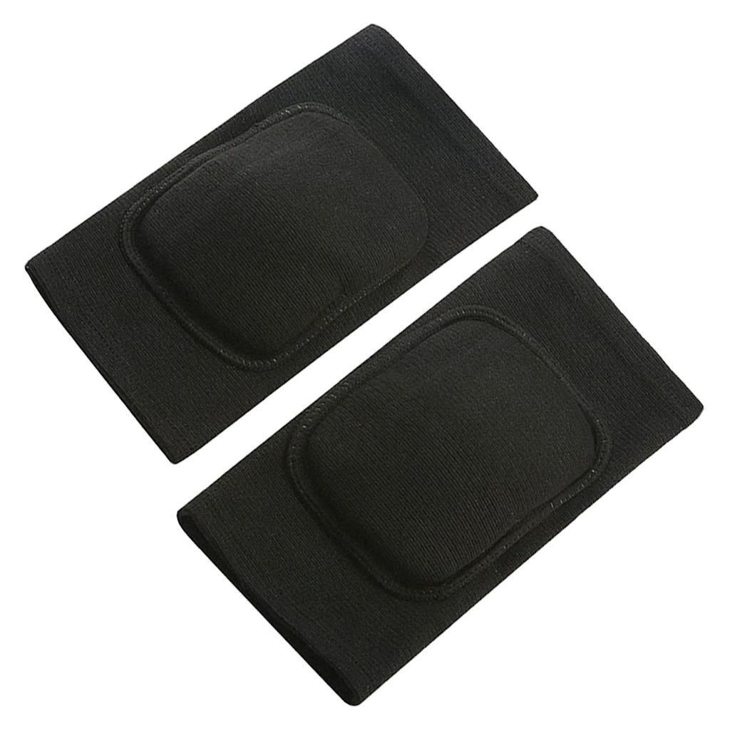 One Pair Sports Kneepad Anti Collision and Anti Skid with Sponge Cover Compression Knee Sleeve for Dance Black M