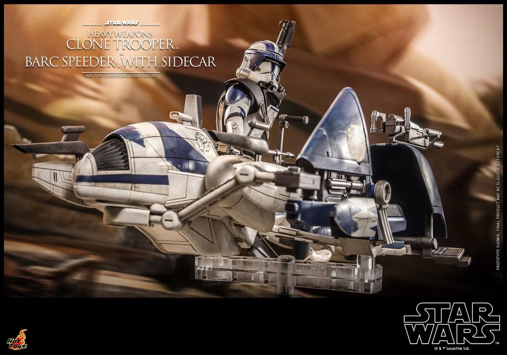 TV Masterpiece Star Wars: The Clone Wars Heavy Weapon Clone Trooper & BARC Speeder (with Sidecar) 1/6 Scale Figure, White, TMS077