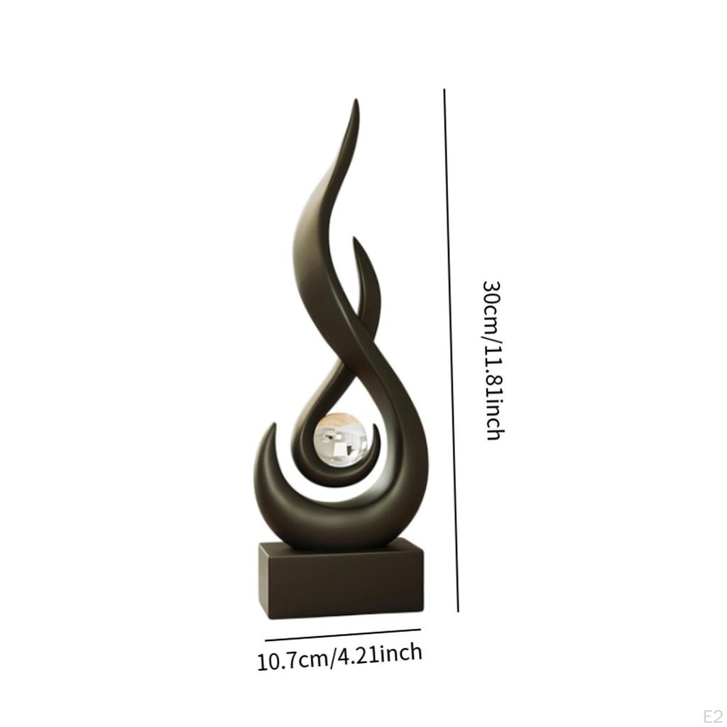 Resin Flame Figurine Modern Art Sculpture Abstract Fire Statue Desktop Ornament Craft Keepsake for