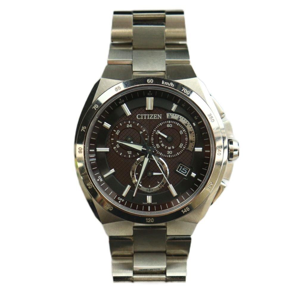 Citizen ATTESA Solar with Black Silver Eco-Drive Watch, Radio-Controlled Powered, Calendar, Dial, Color, E610-T018505
