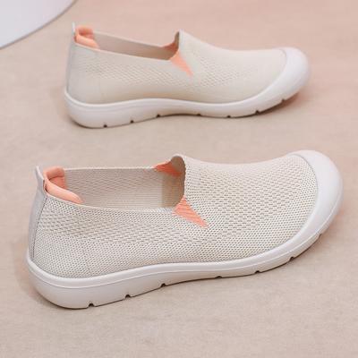 Women's Casual Walking Flats Shoes Non-Slip Lightweight Knitted Sneakers for Women Breathable Running Shoes Comfortable Platform Loafer Workout Shoes