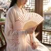 Magnolia Pattern Folding Fan Antique Handheld Fan Elegant Decorative Fan  Cheongsam Matching